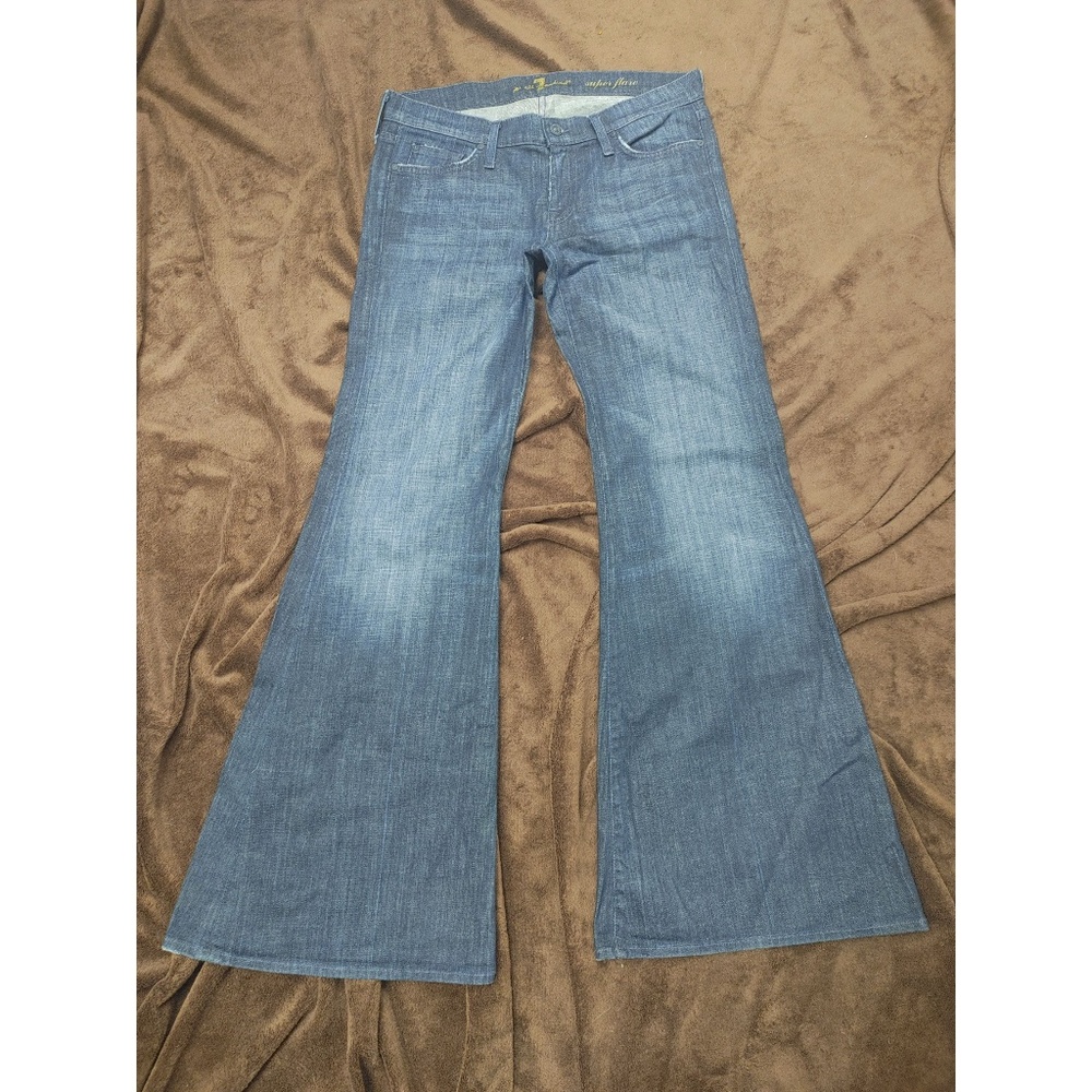 7 For All Mankind Blue Flare Jeans